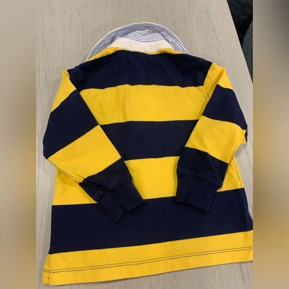 Polo by Ralph Lauren Kids Navy and Yellow Striped Polo/ Nautica Pants